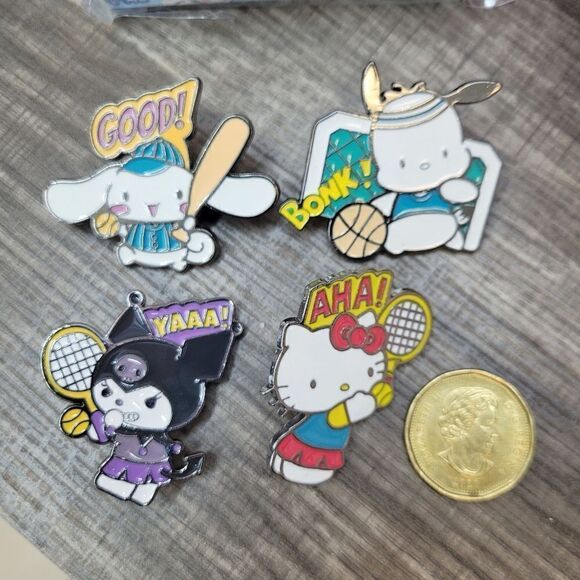 Brand New Set of 4 Sario Kuromi Hello Kitty Pins - Picture 5 of 5